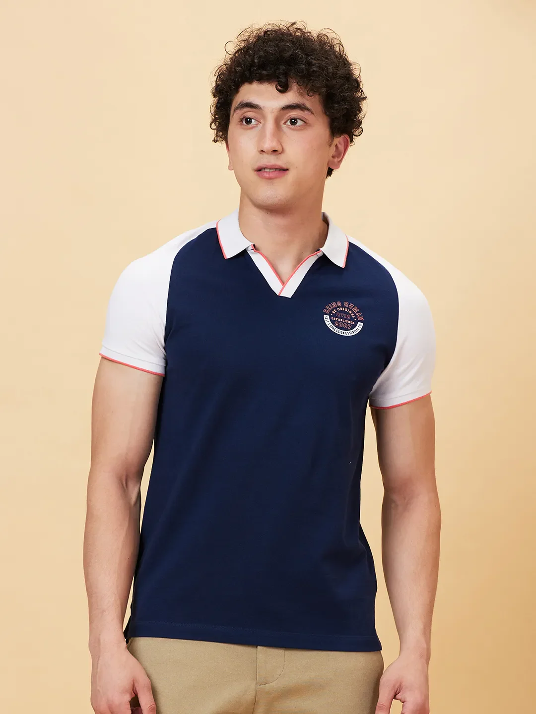 Blue Regular Fit Men's Polo T-Shirt by Being Human Clothing - Image 6