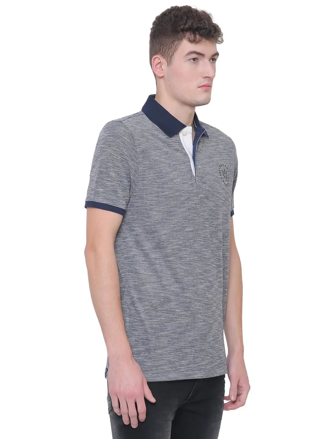 Blue Regular Fit Men's Polo T-Shirt by Being Human Clothing - Image 4
