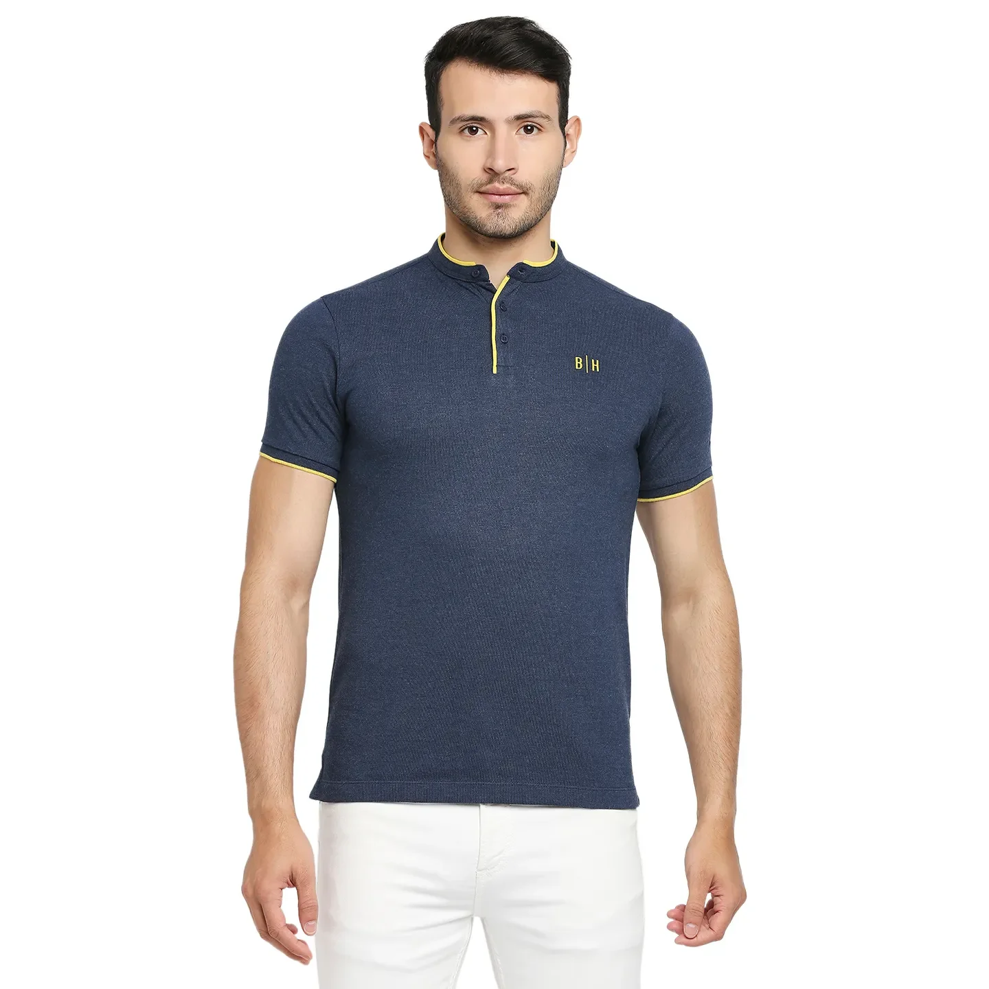 Blue Regular Fit Men's Polo T-Shirt by Being Human Clothing