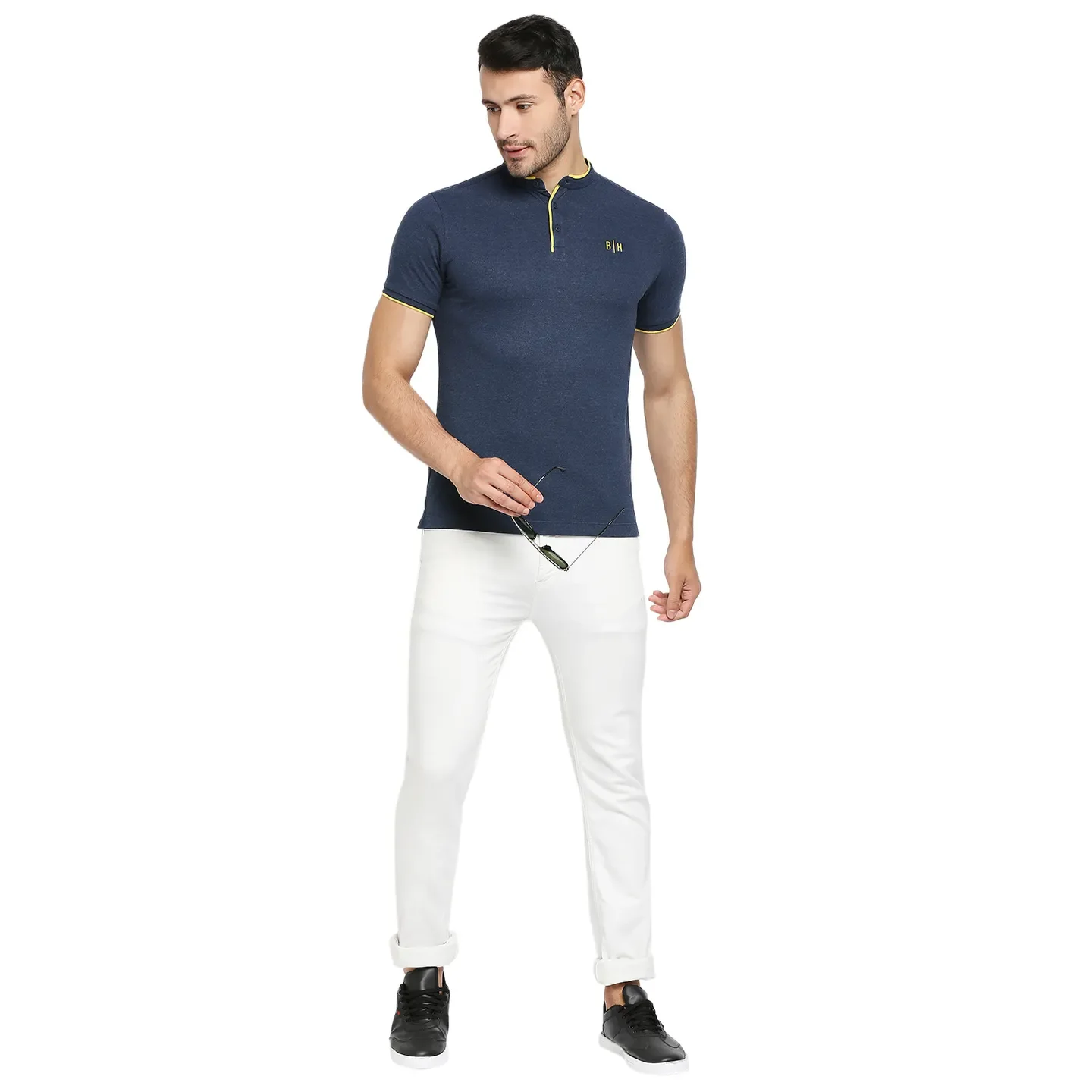 Blue Regular Fit Men's Polo T-Shirt by Being Human Clothing - Image 6