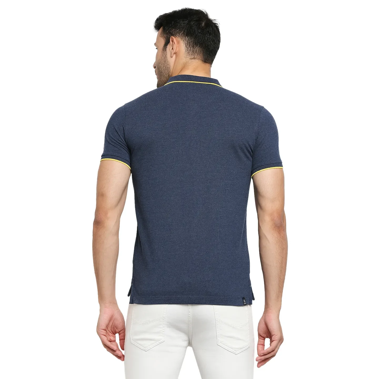 Blue Regular Fit Men's Polo T-Shirt by Being Human Clothing - Image 4