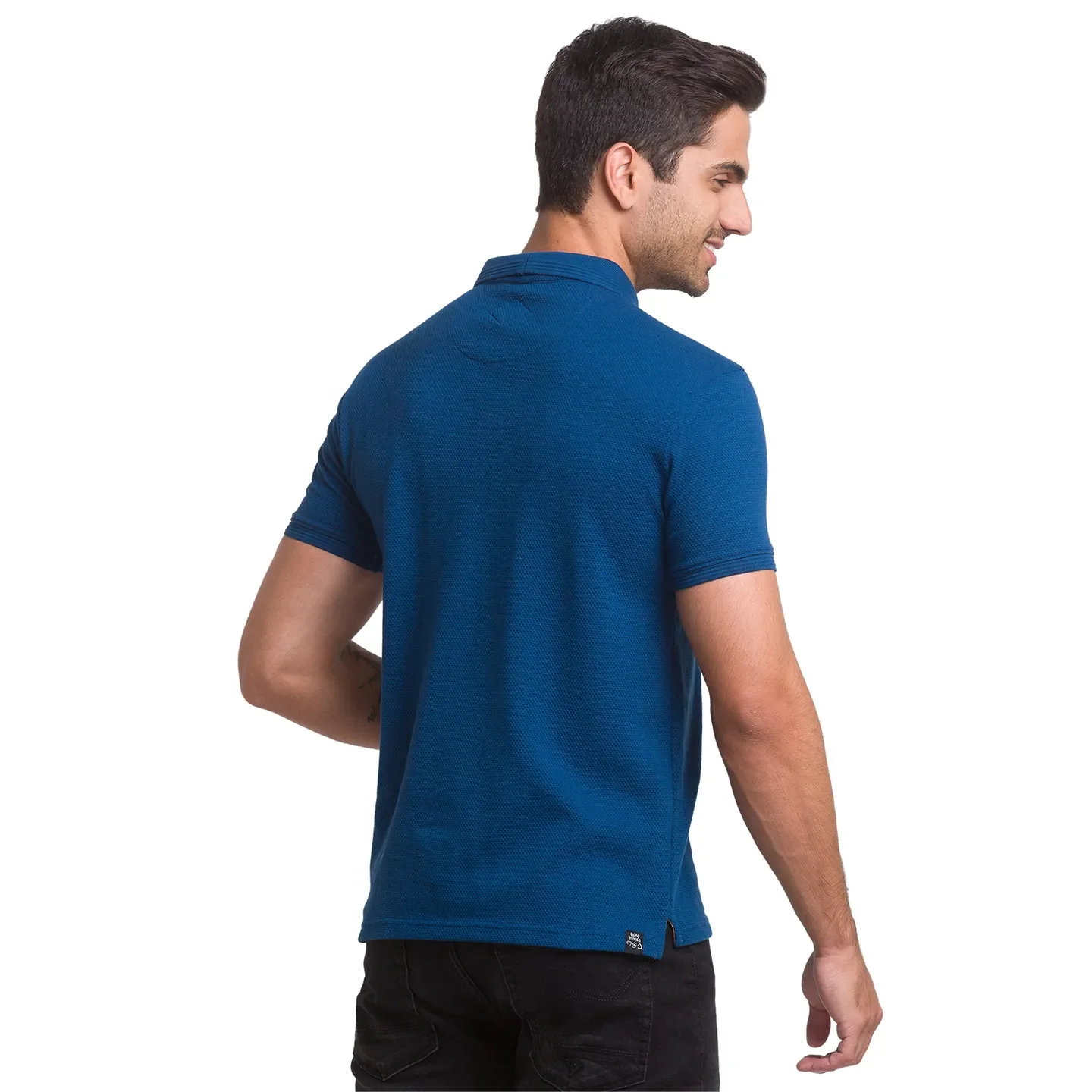 Ocean Blue Slim Fit Men's Polo T-shirt by Being Human Clothing - Image 5