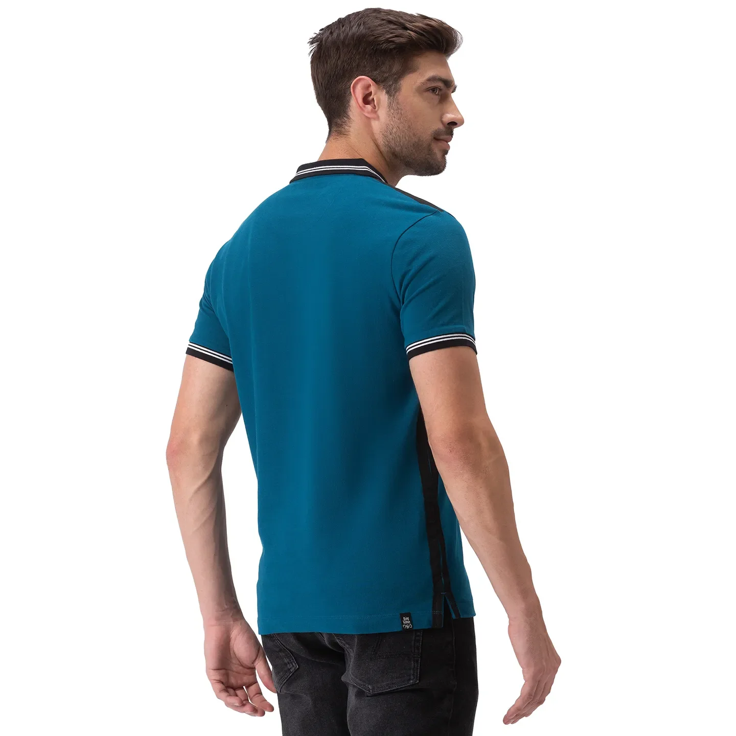 Blue Regular Fit Men's Polo T-Shirt by Being Human Clothing - Image 3