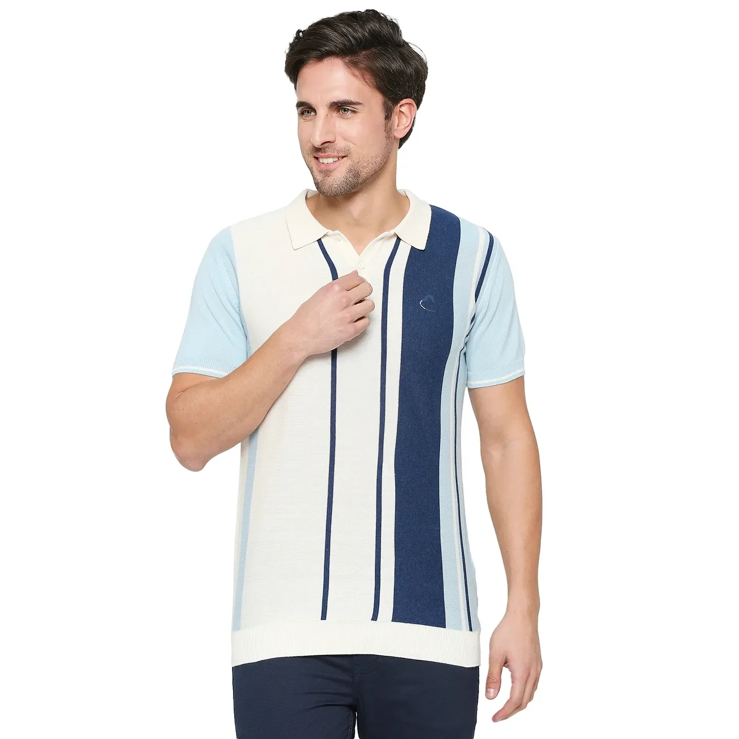 WHITE Regular Fit Men's Polo T-Shirt by Being Human Clothing