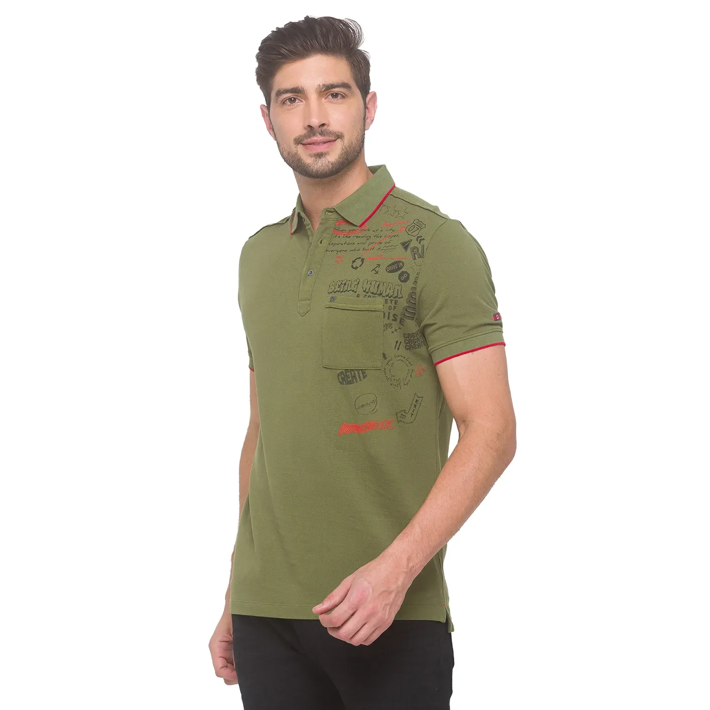 Green Regular Fit Men's Polo T-Shirt by Being Human Clothing - Image 4