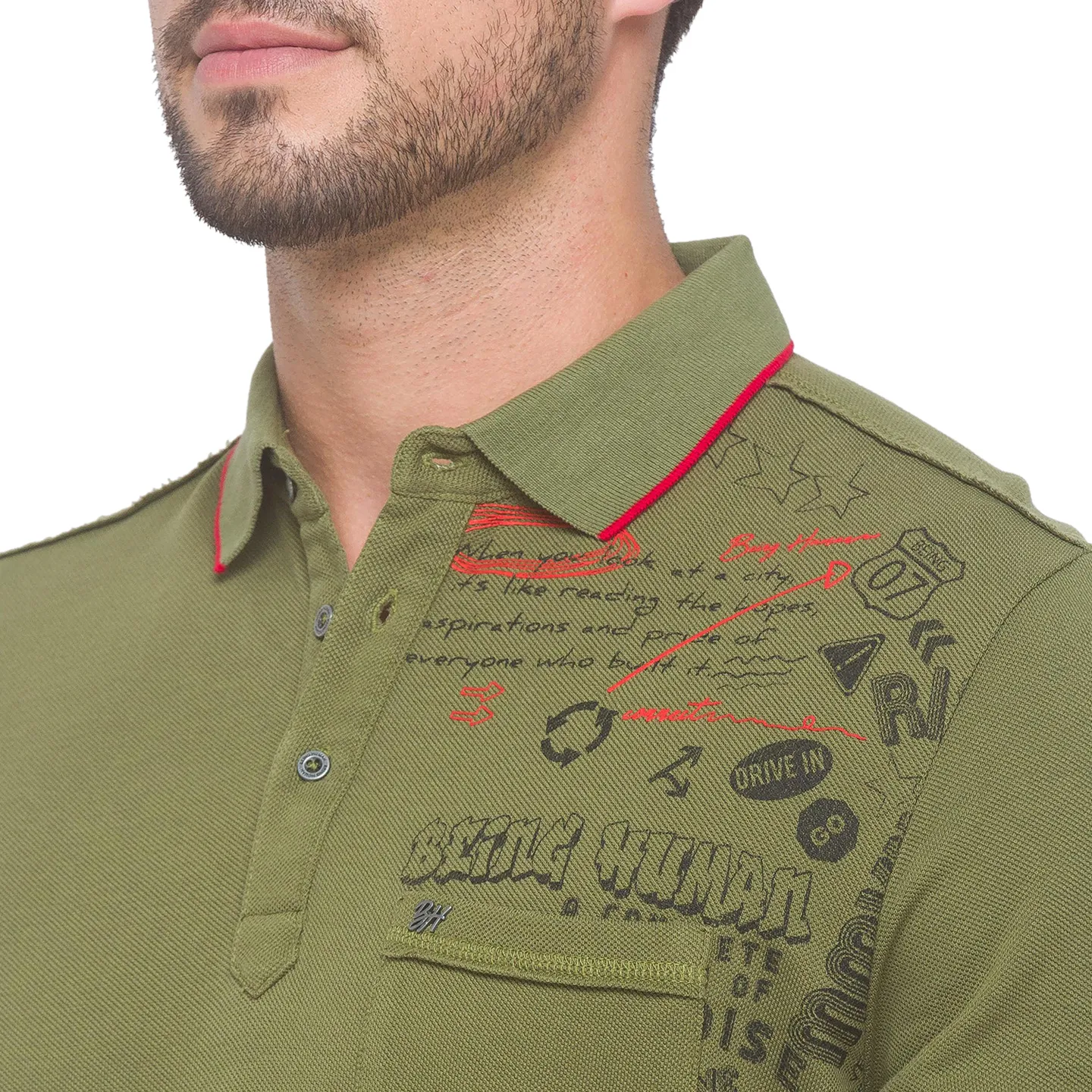 Green Regular Fit Men's Polo T-Shirt by Being Human Clothing - Image 5
