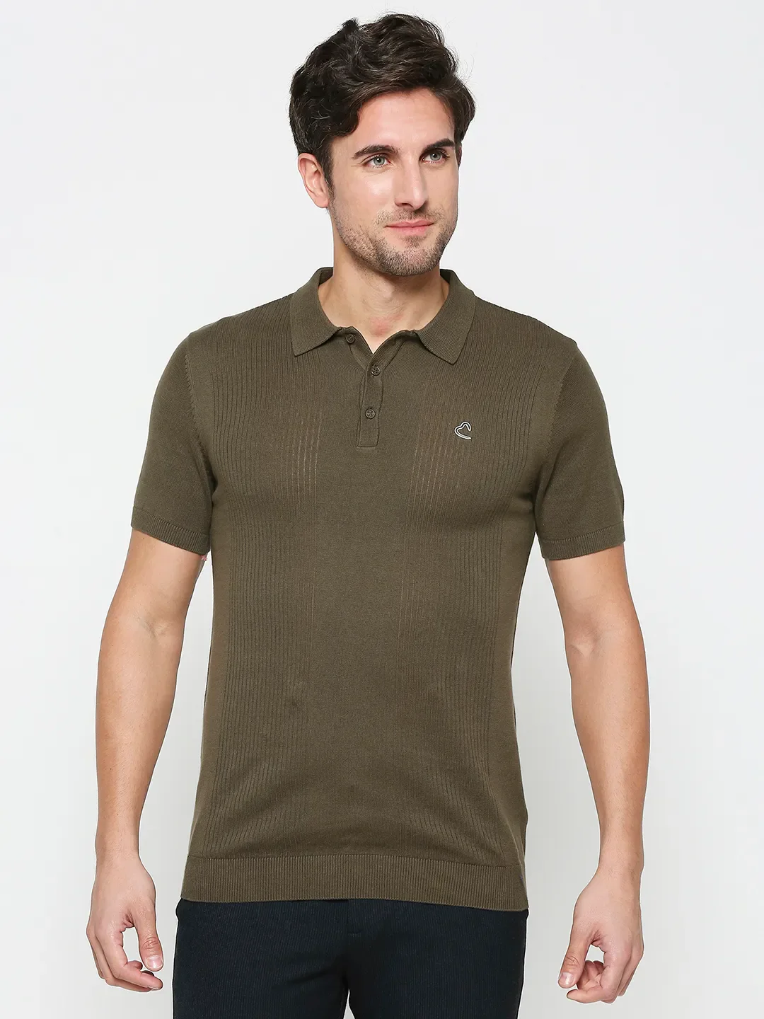 Green Regular Fit Men's Polo T-Shirt by Being Human Clothing