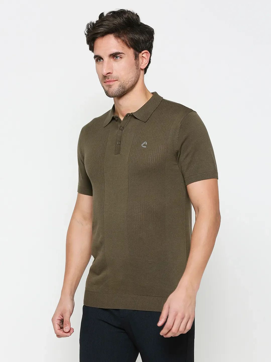 Green Regular Fit Men's Polo T-Shirt by Being Human Clothing - Image 2