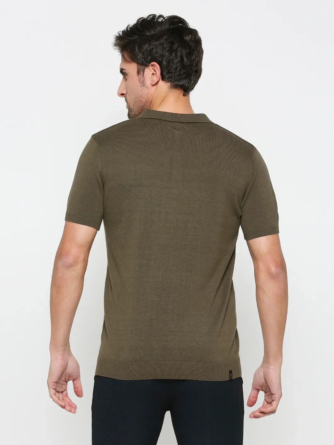 Green Regular Fit Men's Polo T-Shirt by Being Human Clothing - Image 4