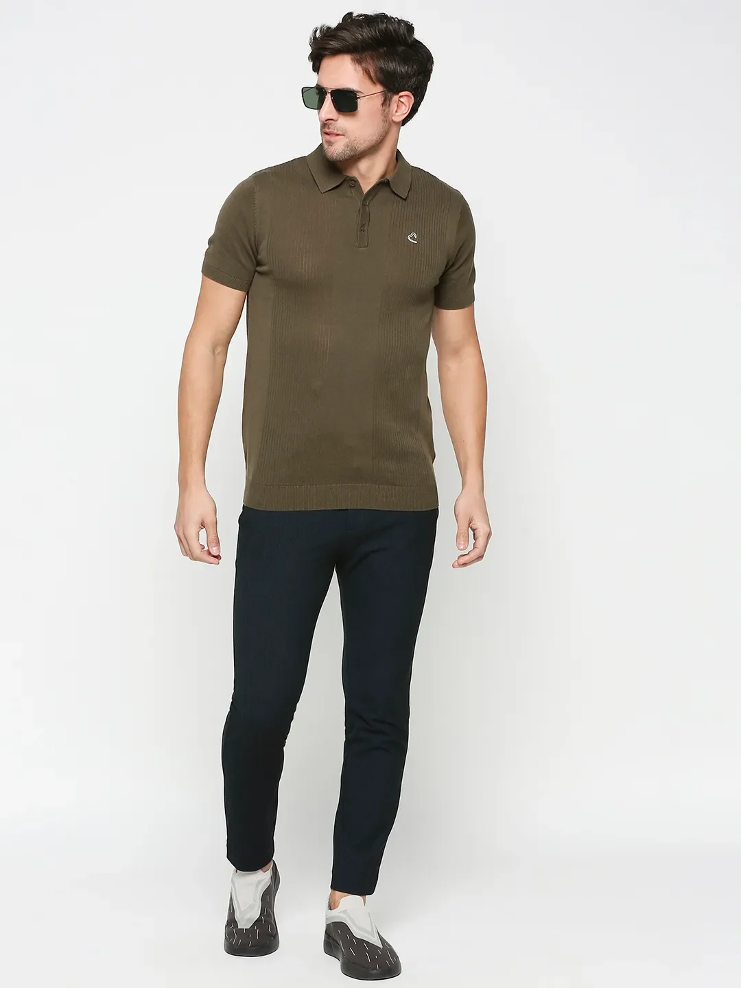 Green Regular Fit Men's Polo T-Shirt by Being Human Clothing - Image 6