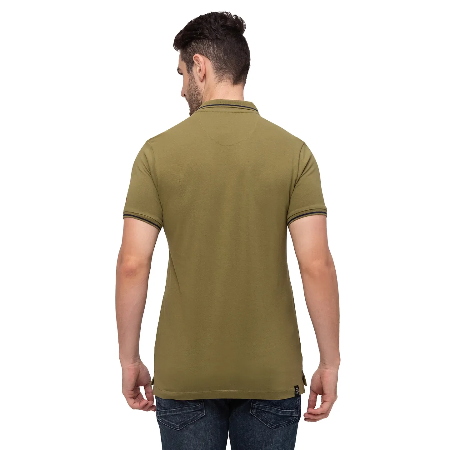 Green Regular Fit Men's Polo T-Shirt by Being Human Clothing - Image 4