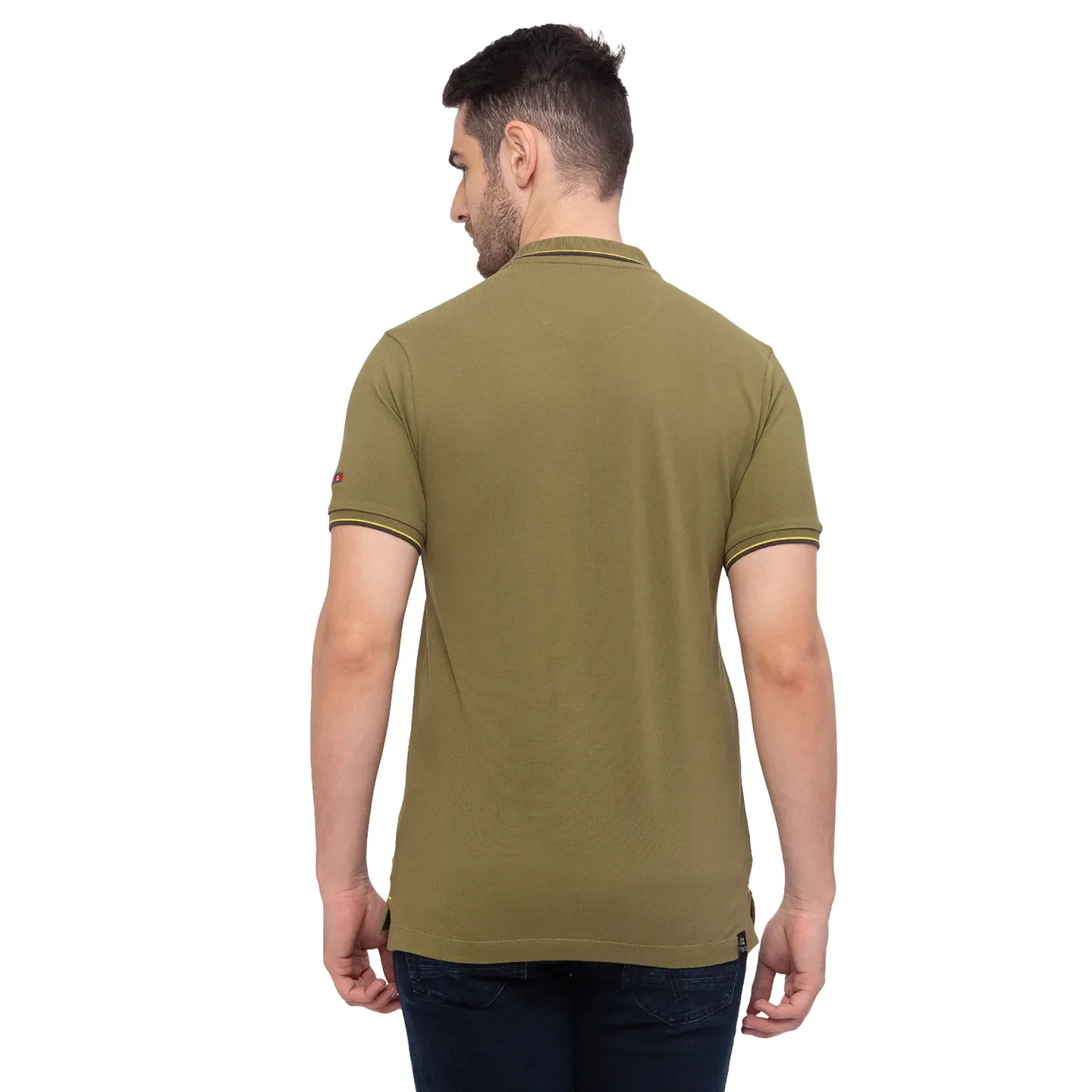 Green Regular Fit Men's Polo T-Shirt by Being Human Clothing - Image 4