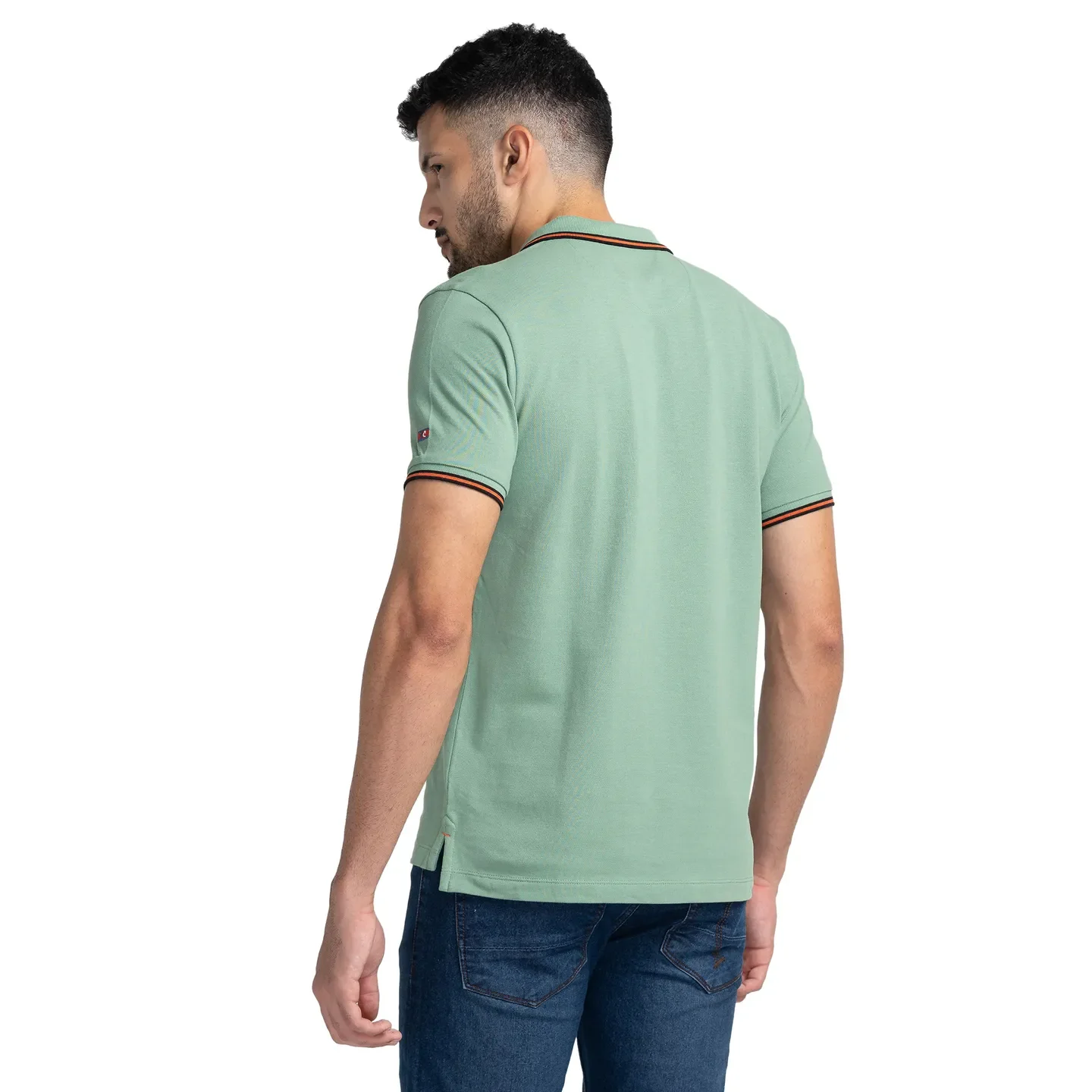 Green Regular Fit Men's Polo T-Shirt by Being Human Clothing - Image 3