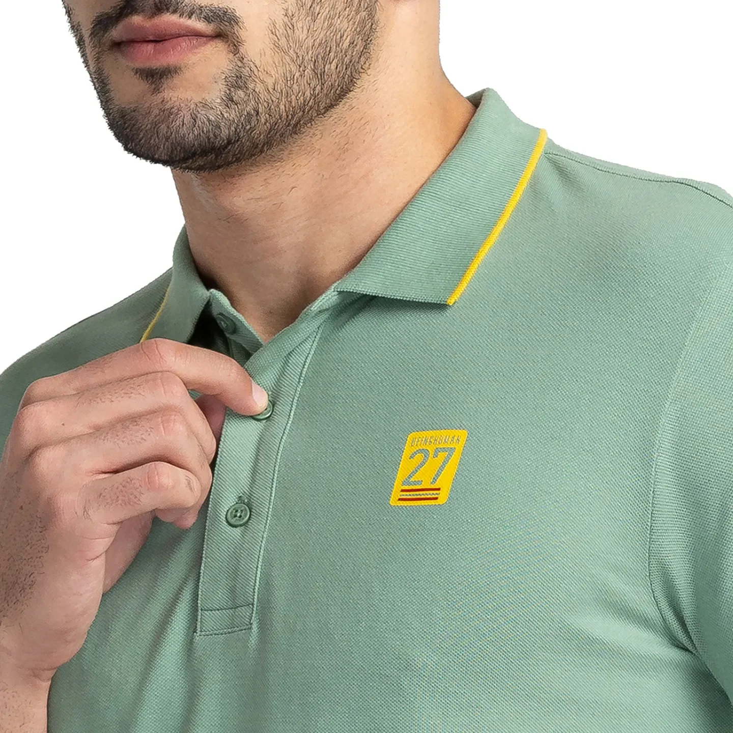 Green Regular Fit Men's Polo T-Shirt by Being Human Clothing - Image 5