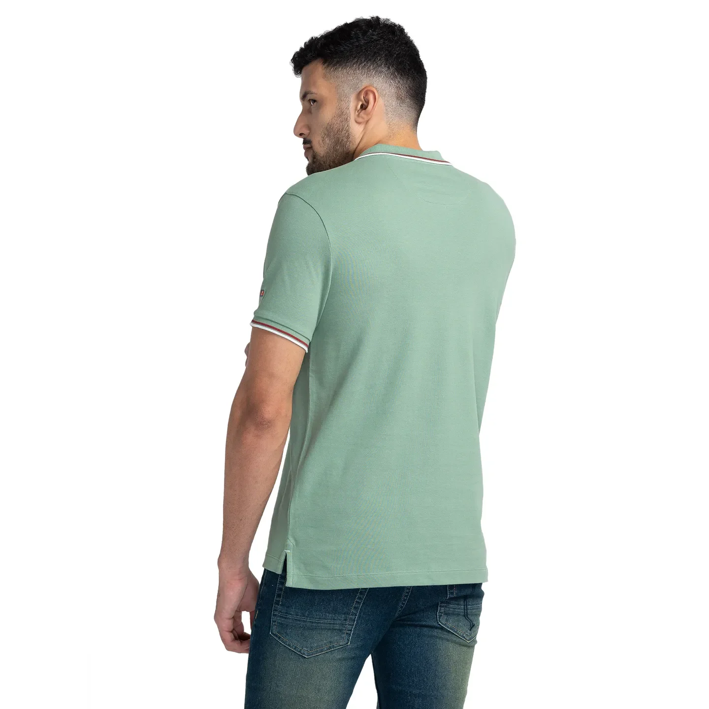 Green Regular Fit Men's Polo T-Shirt by Being Human Clothing - Image 3