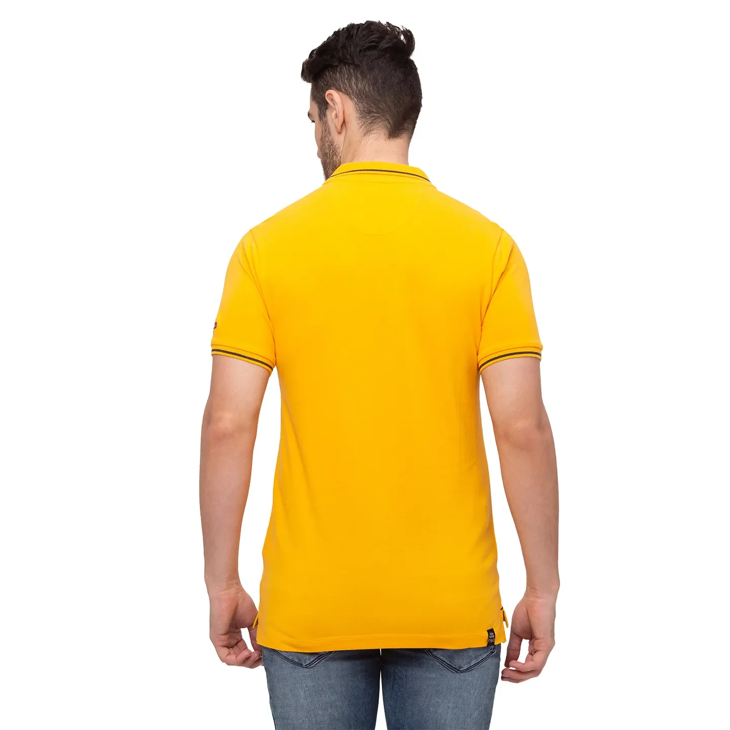 Orange Regular Fit Men's Polo T-Shirt by Being Human Clothing - Image 3