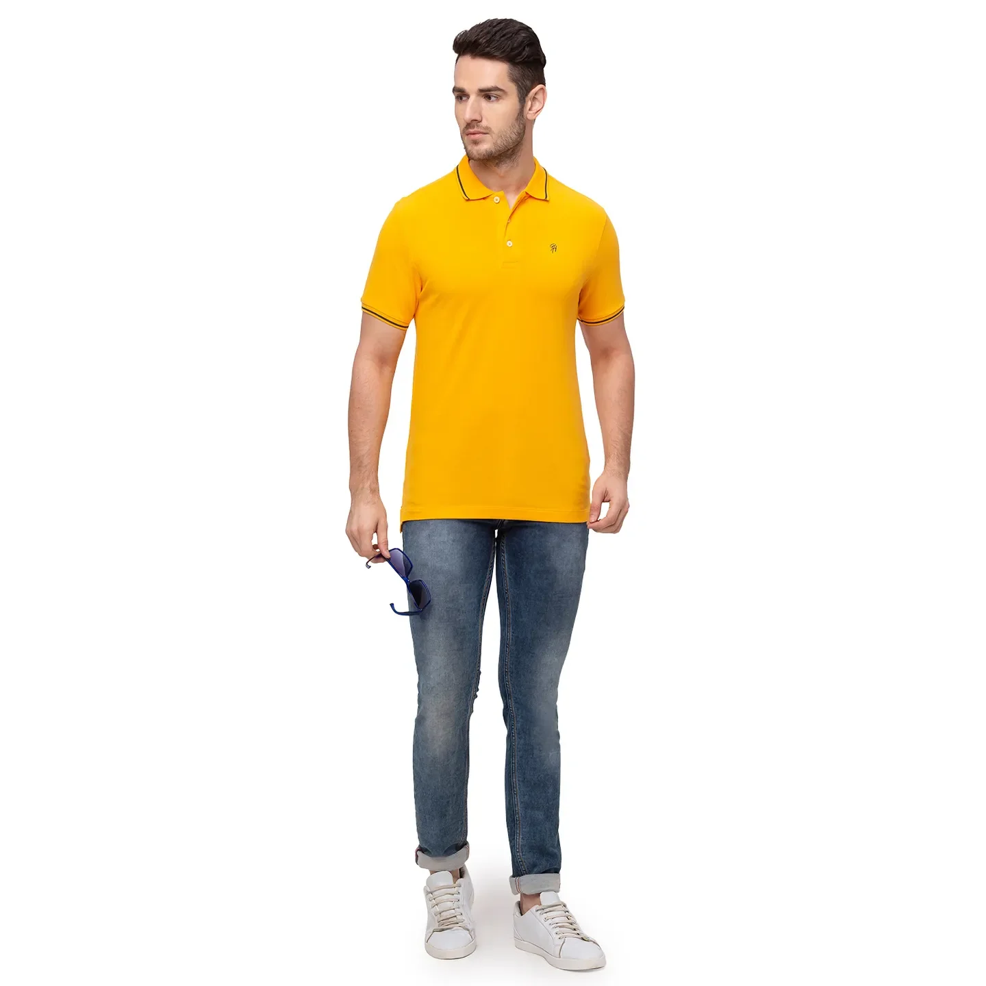 Orange Regular Fit Men's Polo T-Shirt by Being Human Clothing - Image 5