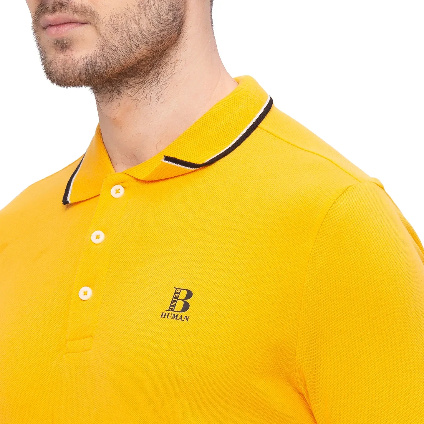 Orange Regular Fit Men's Polo T-Shirt by Being Human Clothing - Image 3