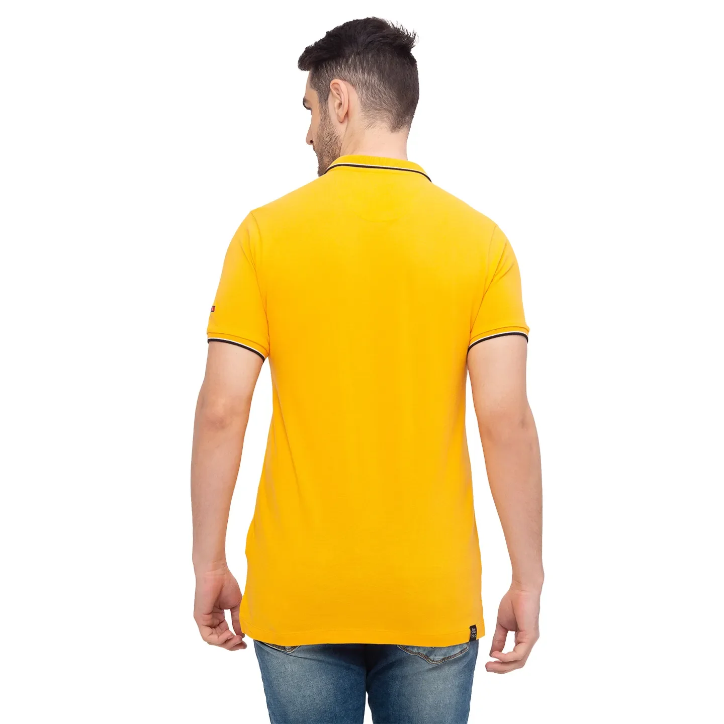 Orange Regular Fit Men's Polo T-Shirt by Being Human Clothing - Image 4