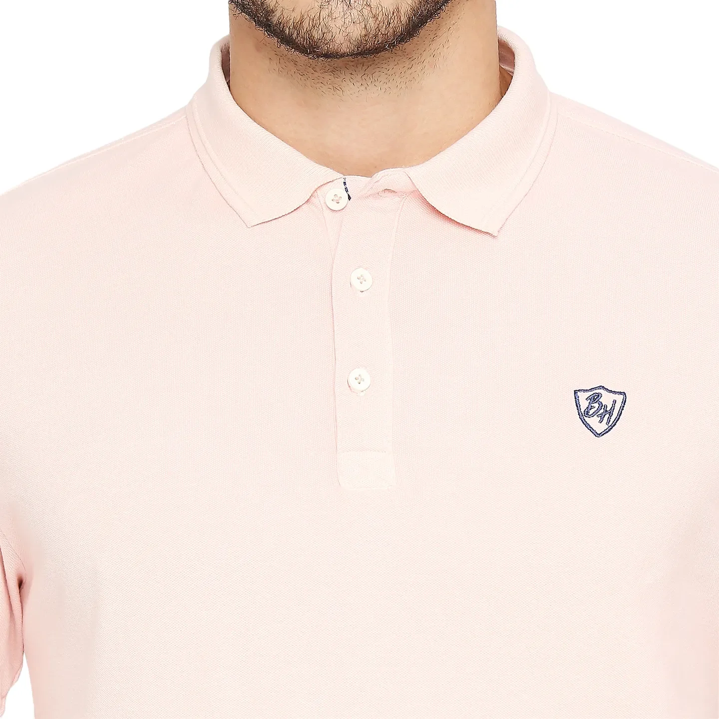 Pink Regular Fit Men's Polo T-shirt by Being Human Clothing - Image 5