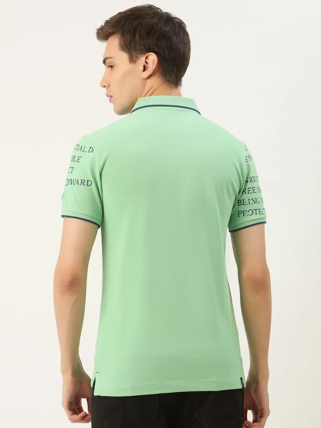 Green Regular Fit Men's Polo T-Shirt by Being Human Clothing - Image 2