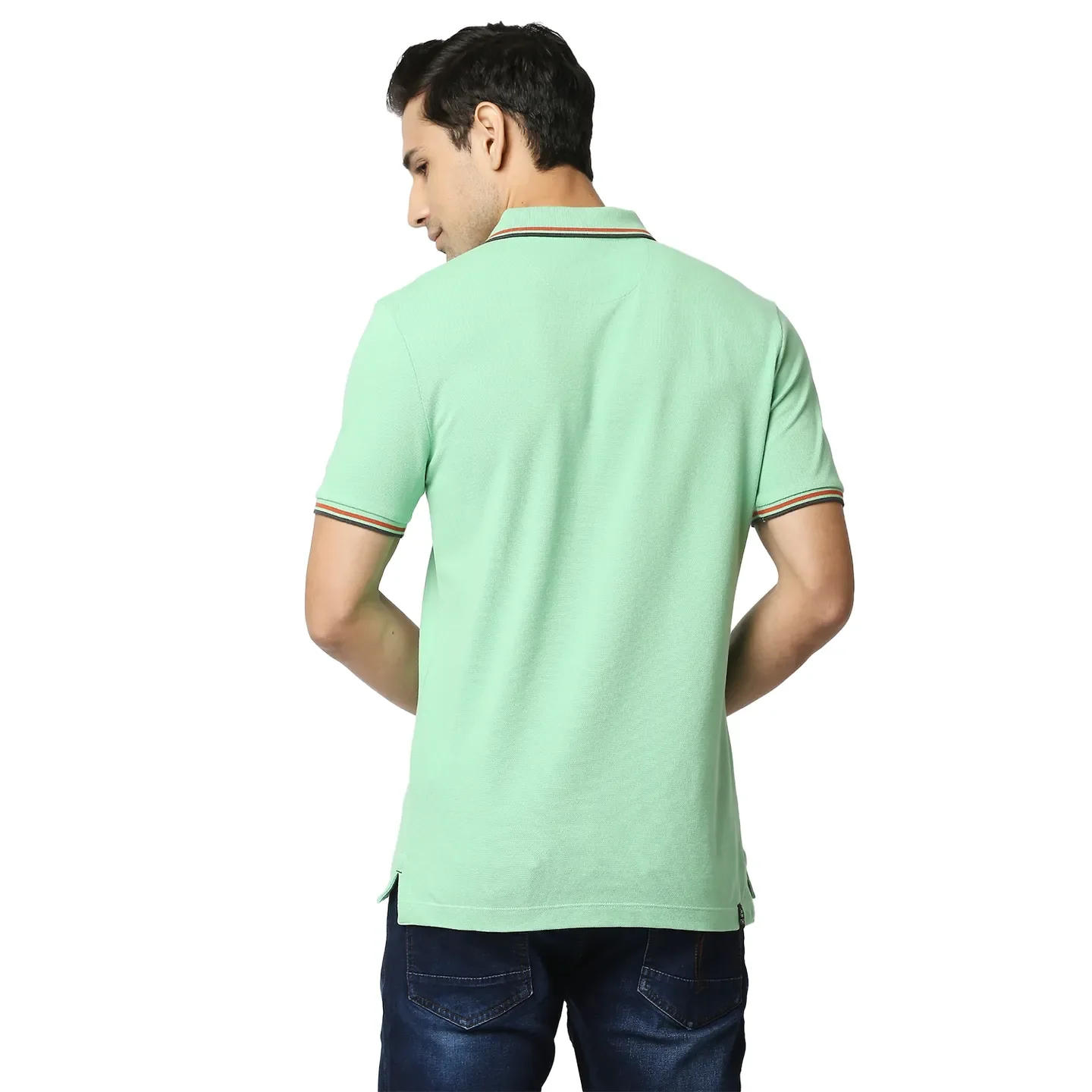 Green Regular Fit Men's Polo T-Shirt by Being Human Clothing - Image 3