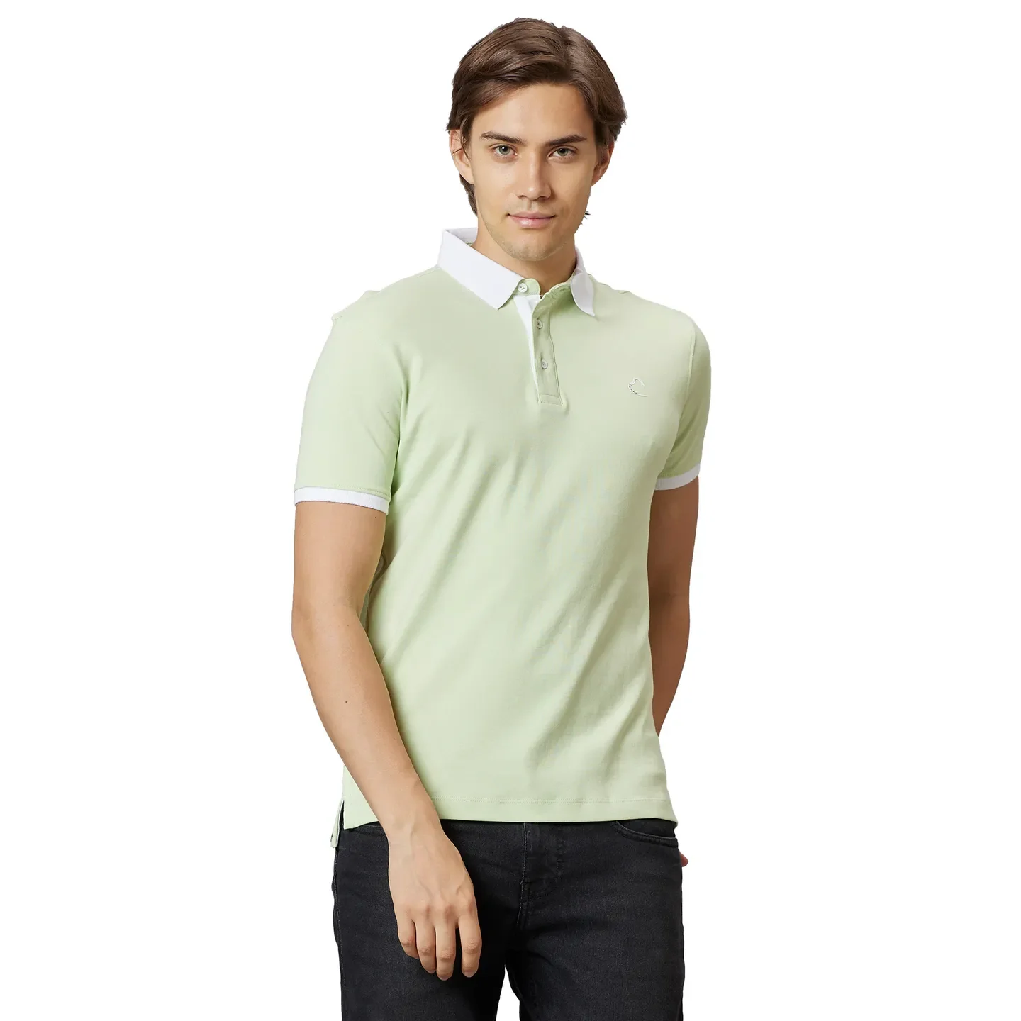 Green Regular Fit Men's Polo T-Shirt by Being Human Clothing