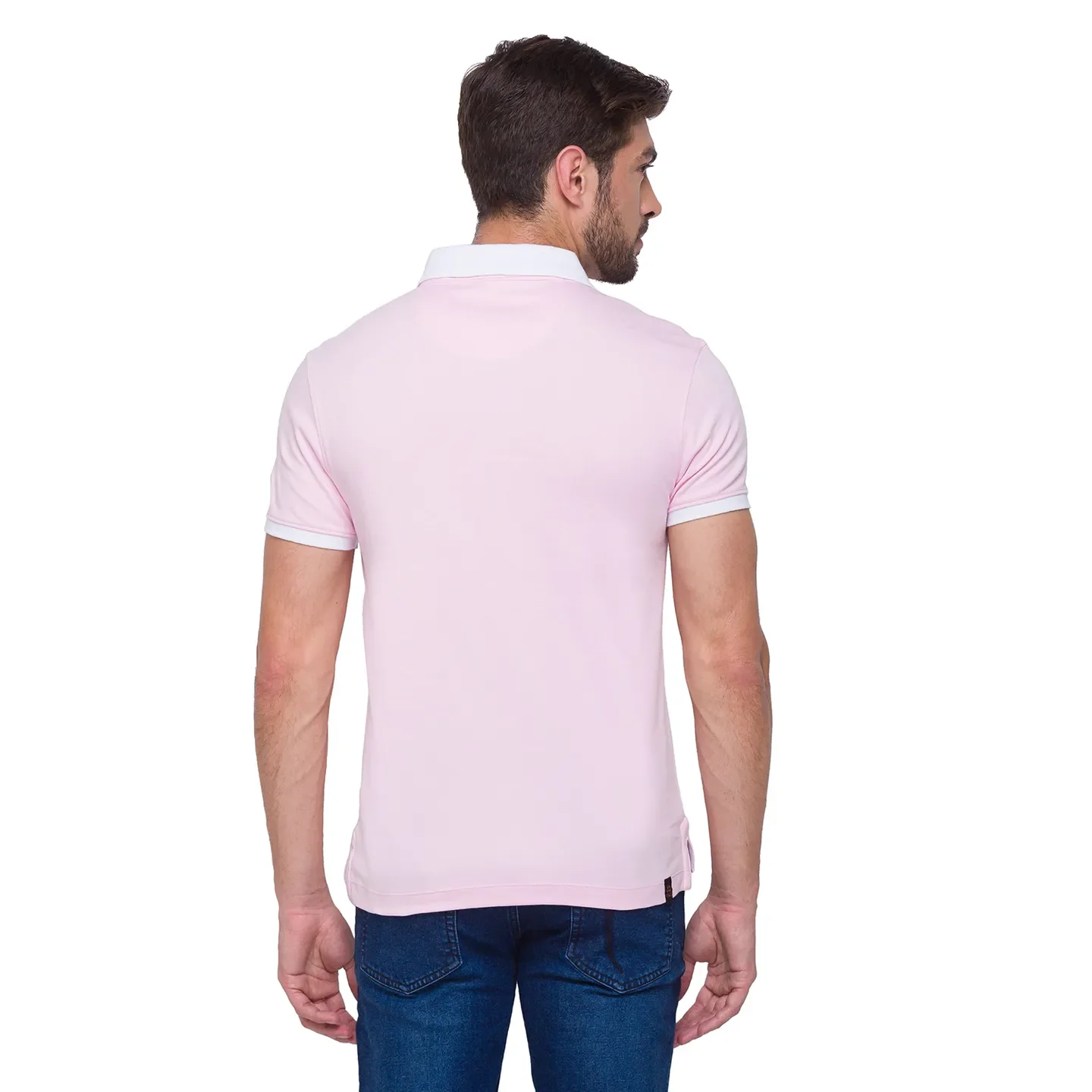 Pink Regular Fit Men's Polo T-Shirt by Being Human Clothing - Image 2