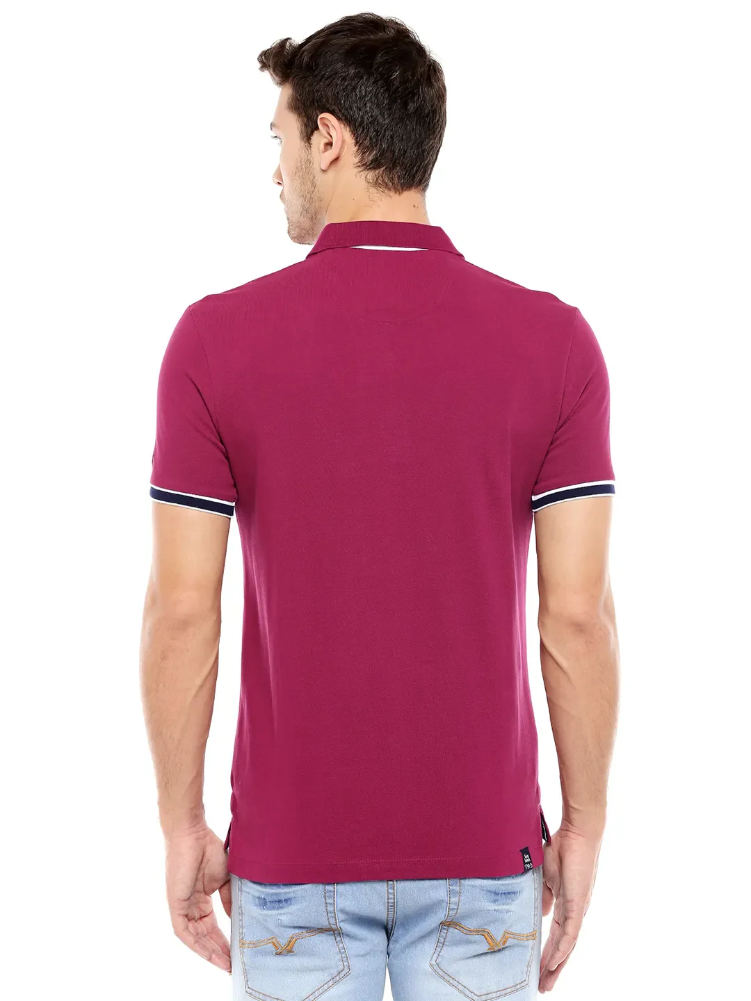 Pink Regular Fit Men's Polo T-Shirt by Being Human Clothing - Image 4