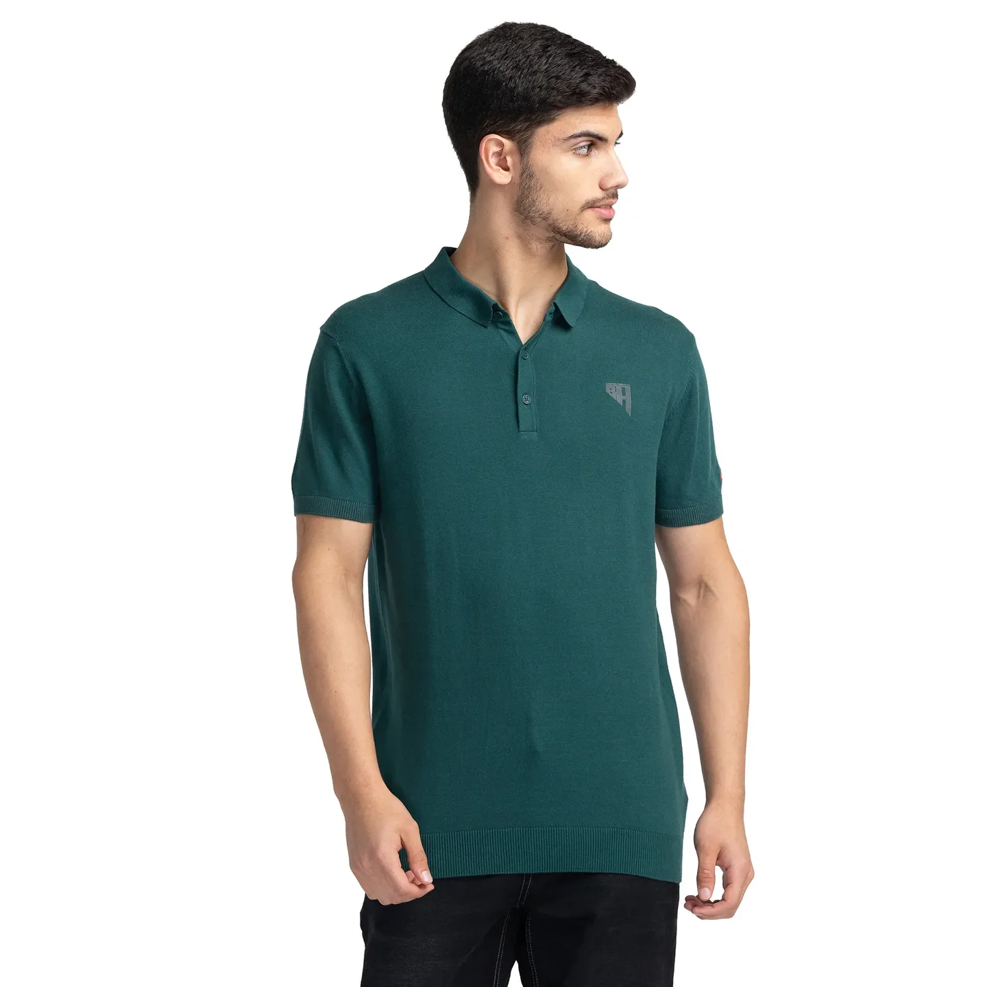 Green Regular Fit Men's Polo T-Shirt by Being Human Clothing