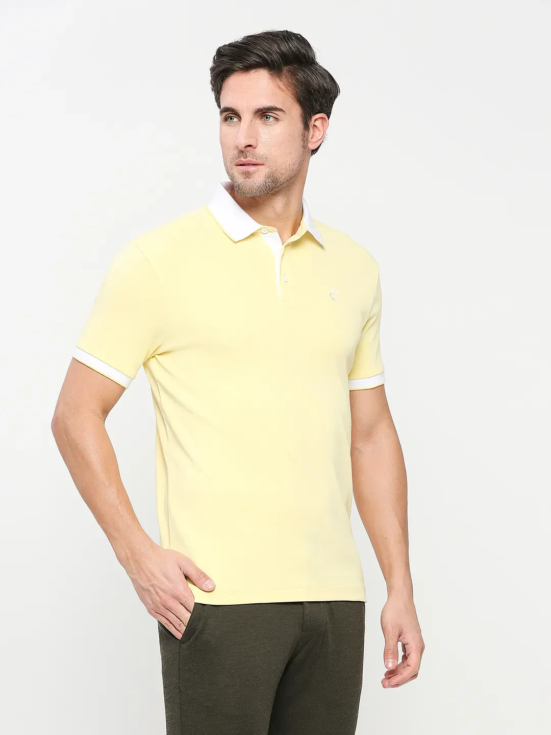 White Regular Fit Men's Polo T-Shirt by Being Human Clothing - Image 3
