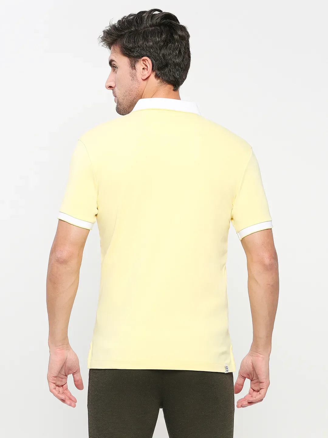 White Regular Fit Men's Polo T-Shirt by Being Human Clothing - Image 4