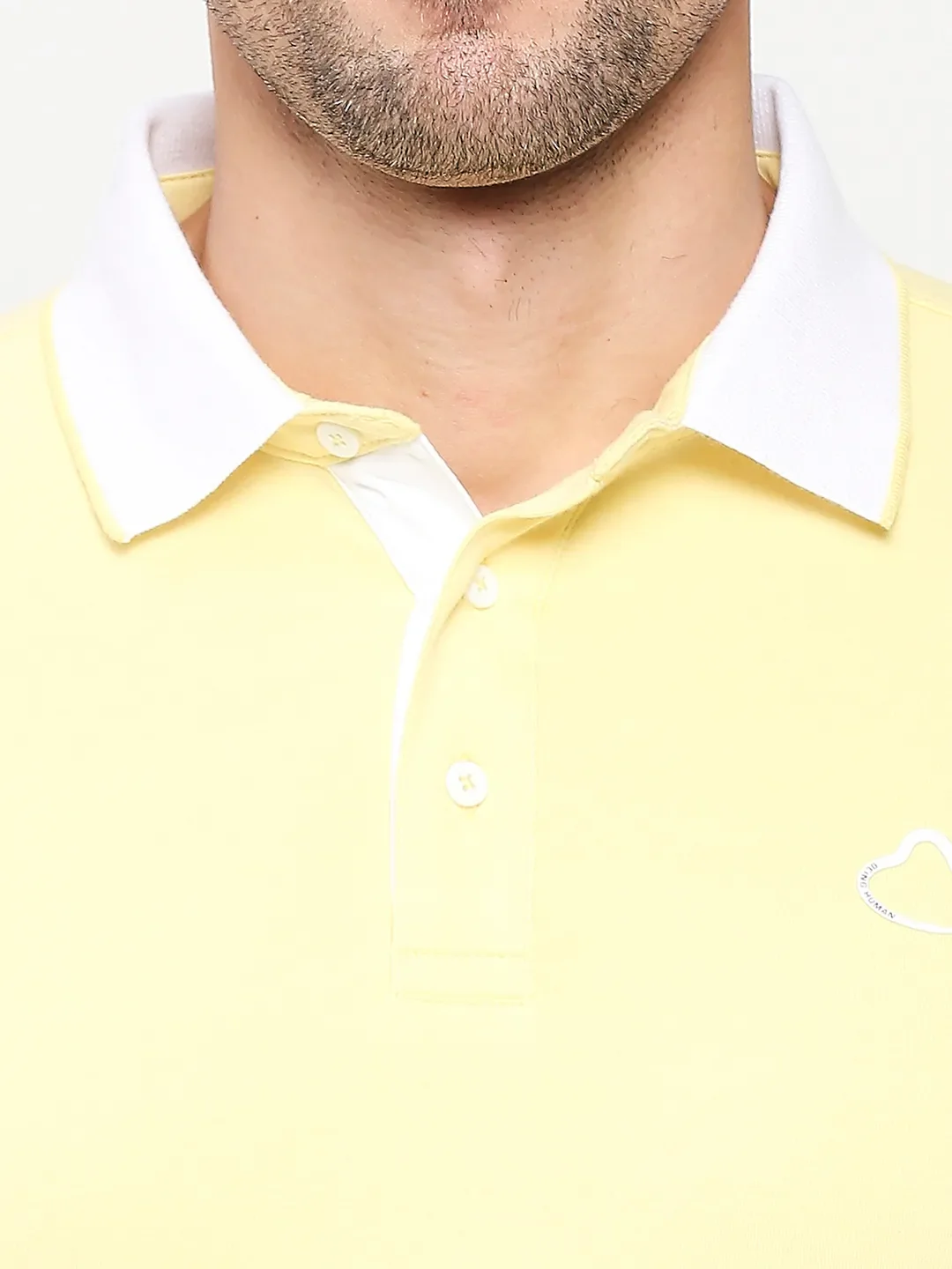 White Regular Fit Men's Polo T-Shirt by Being Human Clothing - Image 5