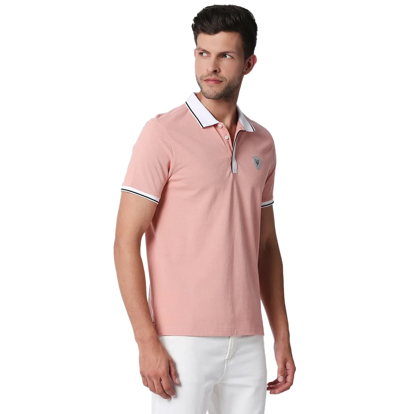 Pink Regular Fit Men's Polo T-Shirt by Being Human Clothing - Image 3