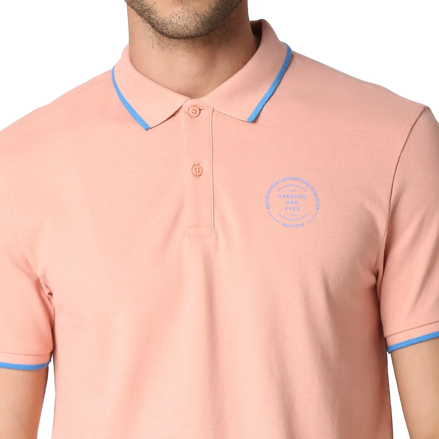 Pink Regular Fit Men's Polo T-Shirt by Being Human Clothing - Image 5