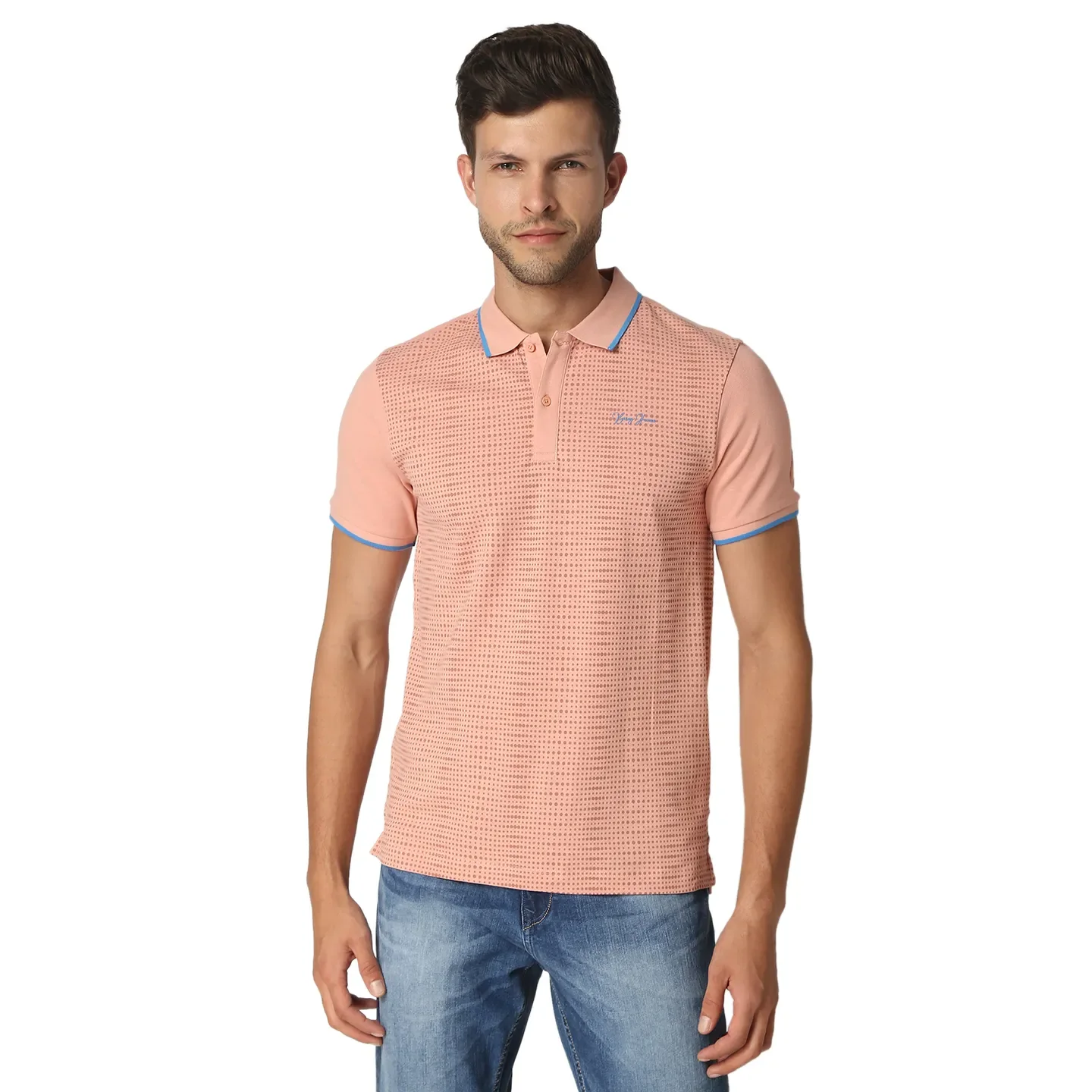 Pink Regular Fit Men's Polo T-Shirt by Being Human Clothing