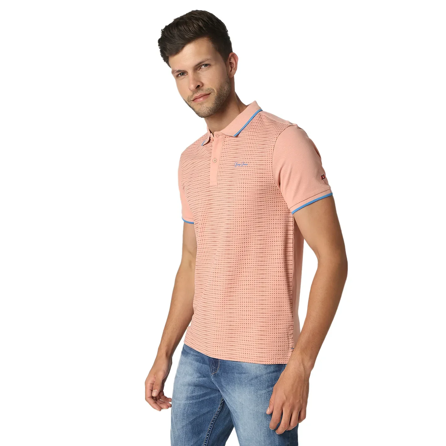 Pink Regular Fit Men's Polo T-Shirt by Being Human Clothing - Image 2