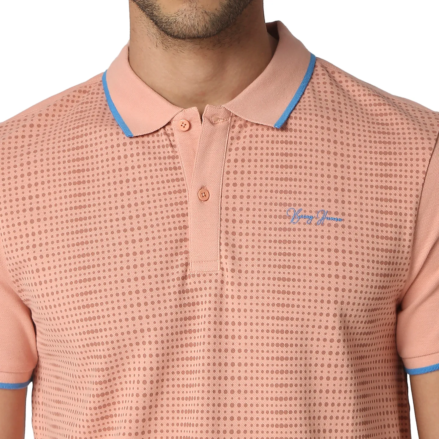Pink Regular Fit Men's Polo T-Shirt by Being Human Clothing - Image 5