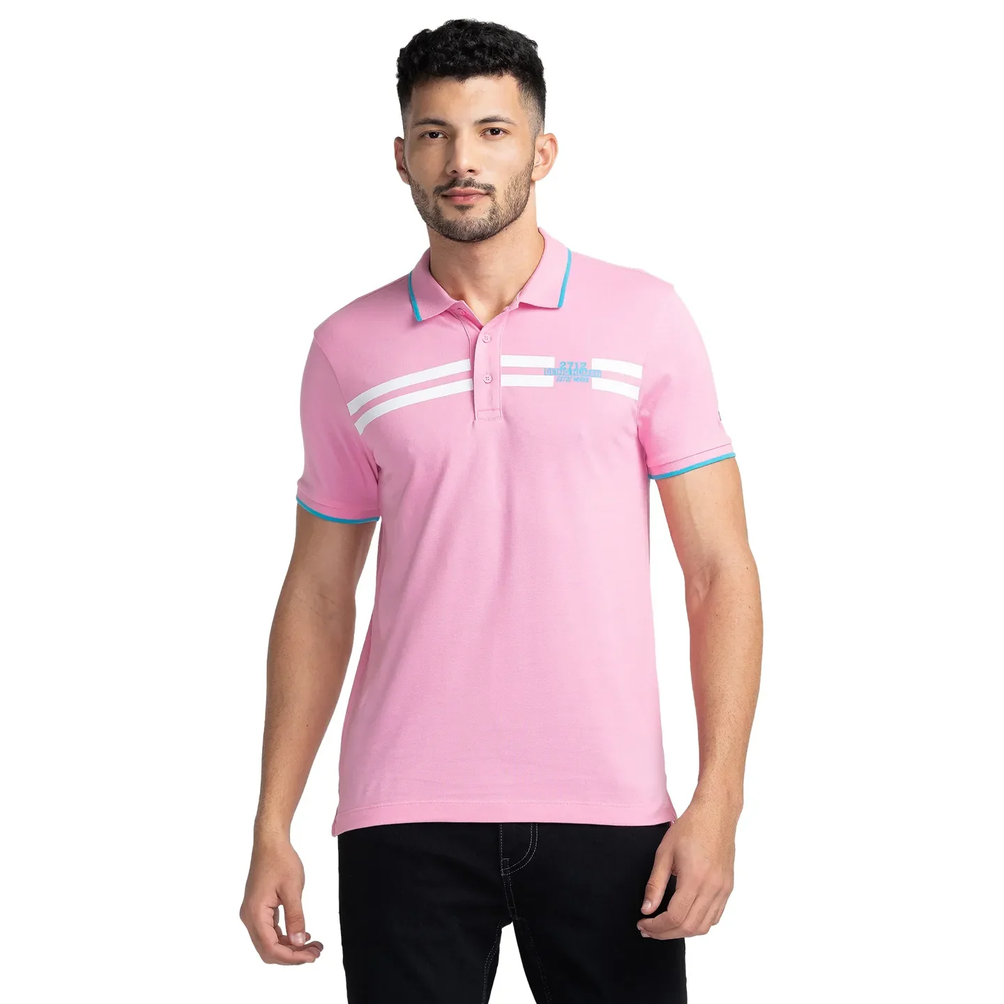 Pink Regular Fit Men's Polo T-Shirt by Being Human Clothing
