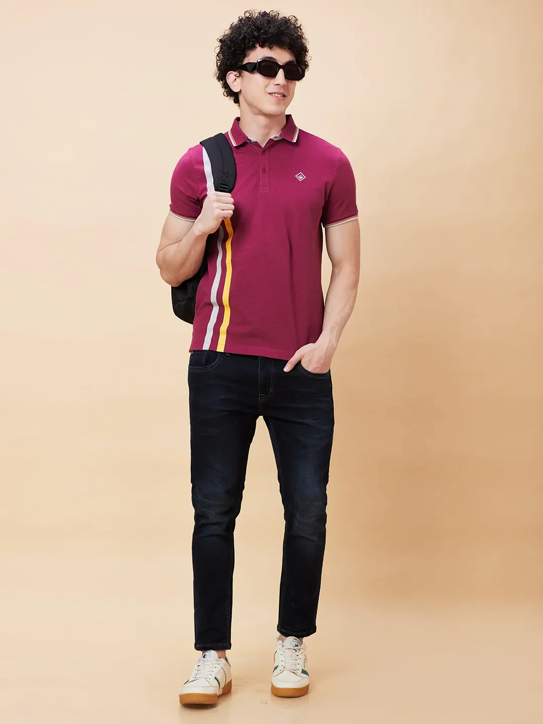 Purple Potion Regular Fit Men's Polo T-Shirt by Being Human Clothing - Image 6