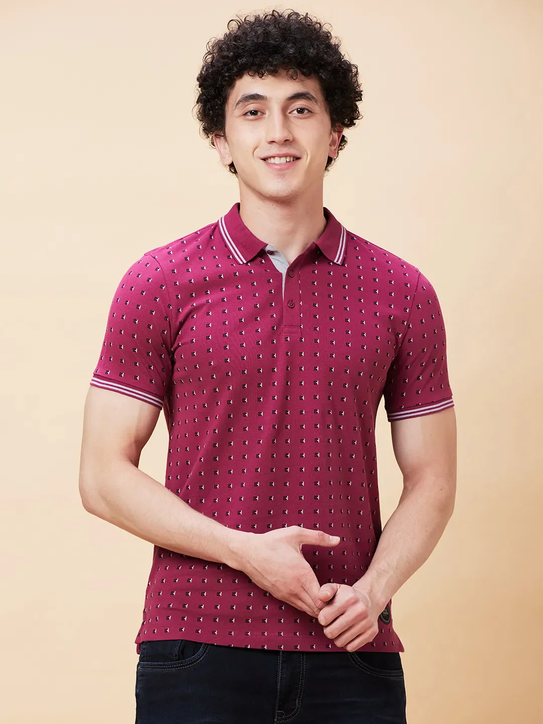 Purple Potion Regular Fit Men's Polo T-Shirt by Being Human Clothing