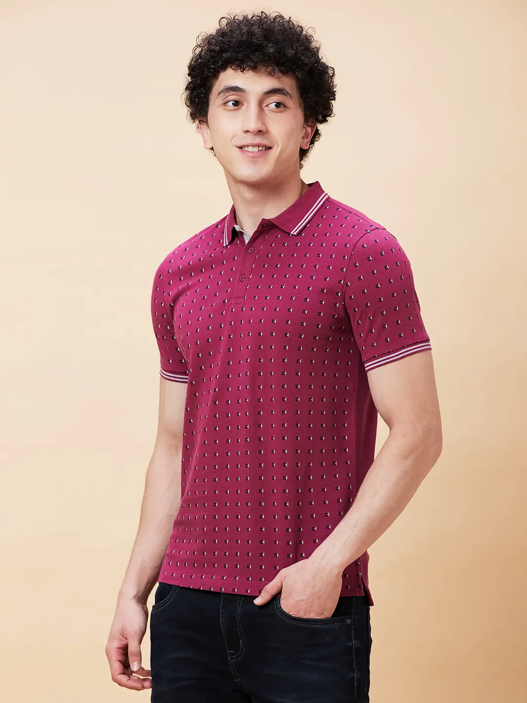 Purple Potion Regular Fit Men's Polo T-Shirt by Being Human Clothing - Image 3