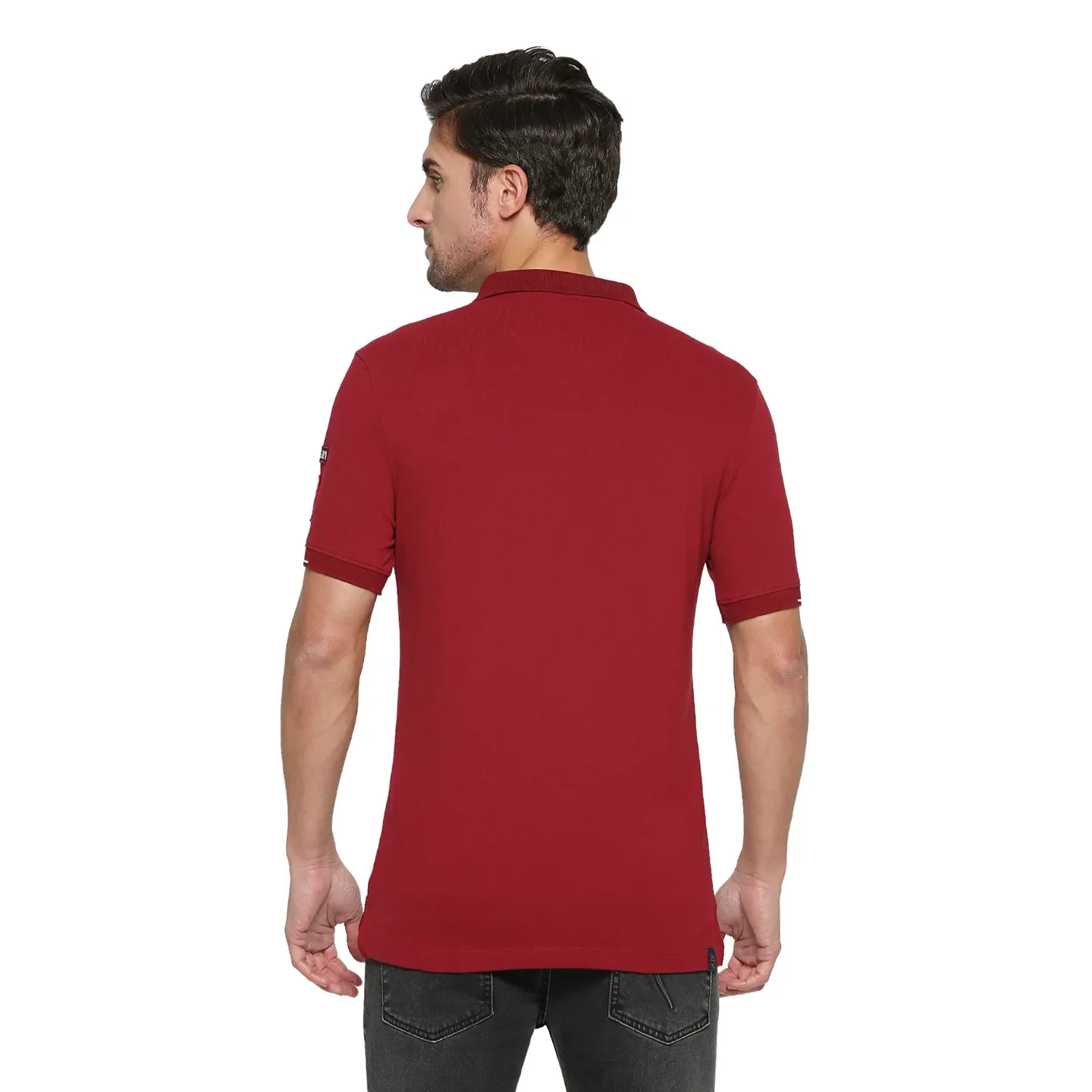 Red Regular Fit Men's Polo T-shirt by Being Human Clothing - Image 4