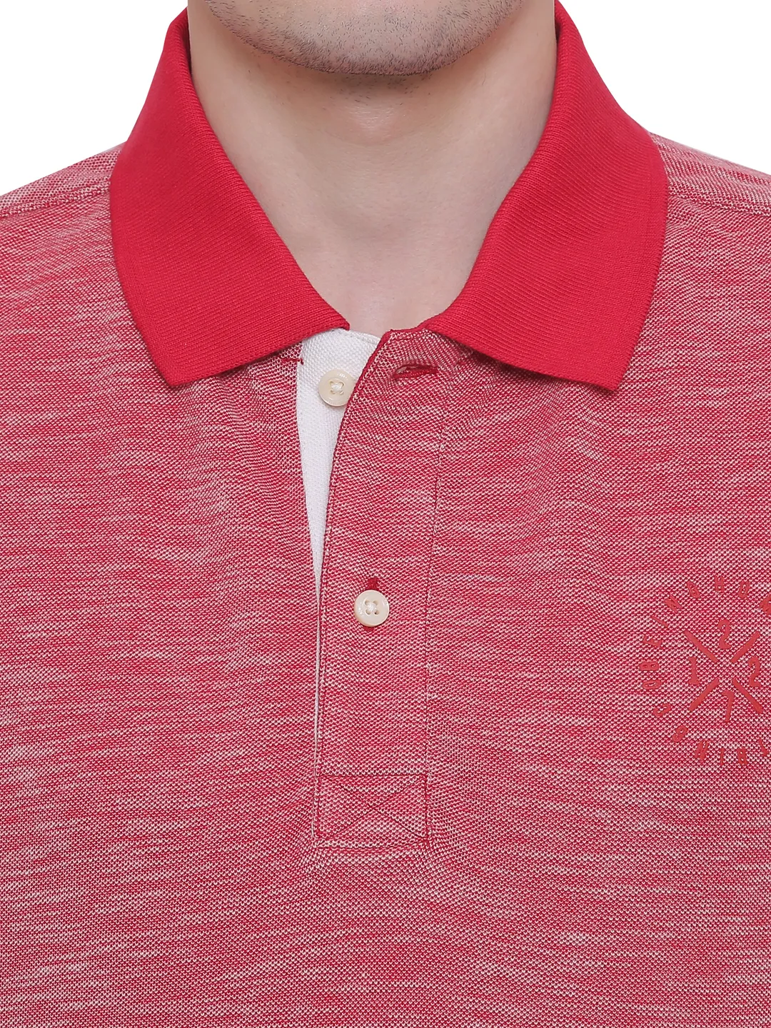Red Regular Fit Men's Polo T-Shirt by Being Human Clothing - Image 2