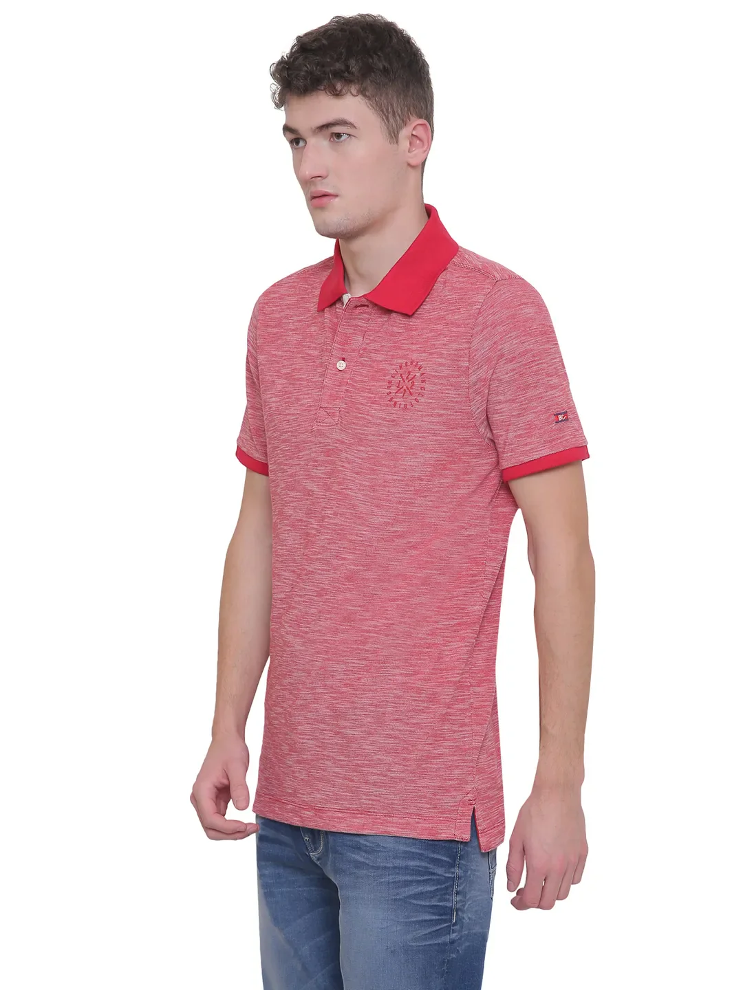 Red Regular Fit Men's Polo T-Shirt by Being Human Clothing - Image 5