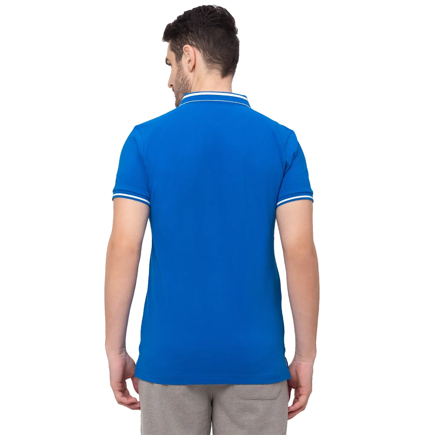 Blue Regular Fit Men's Polo T-Shirt by Being Human Clothing - Image 6