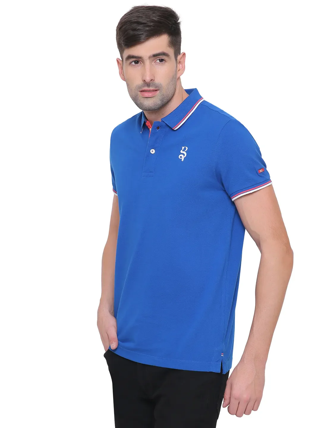Blue Regular Fit Men's Polo T-Shirt by Being Human Clothing - Image 2
