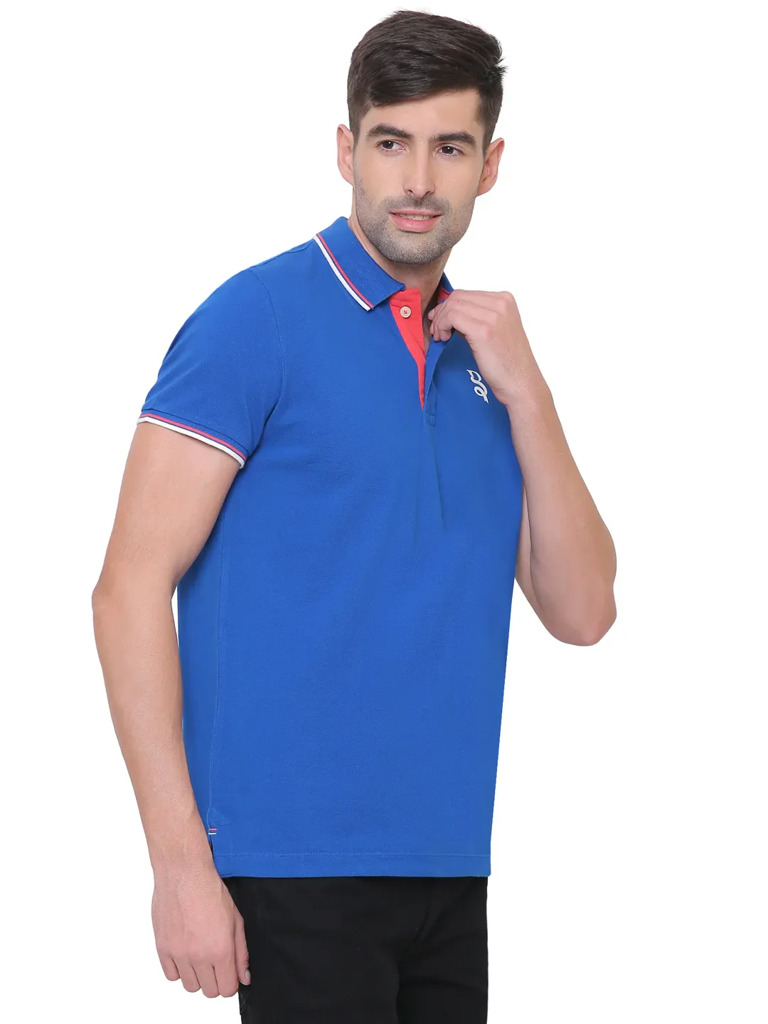 Blue Regular Fit Men's Polo T-Shirt by Being Human Clothing - Image 4