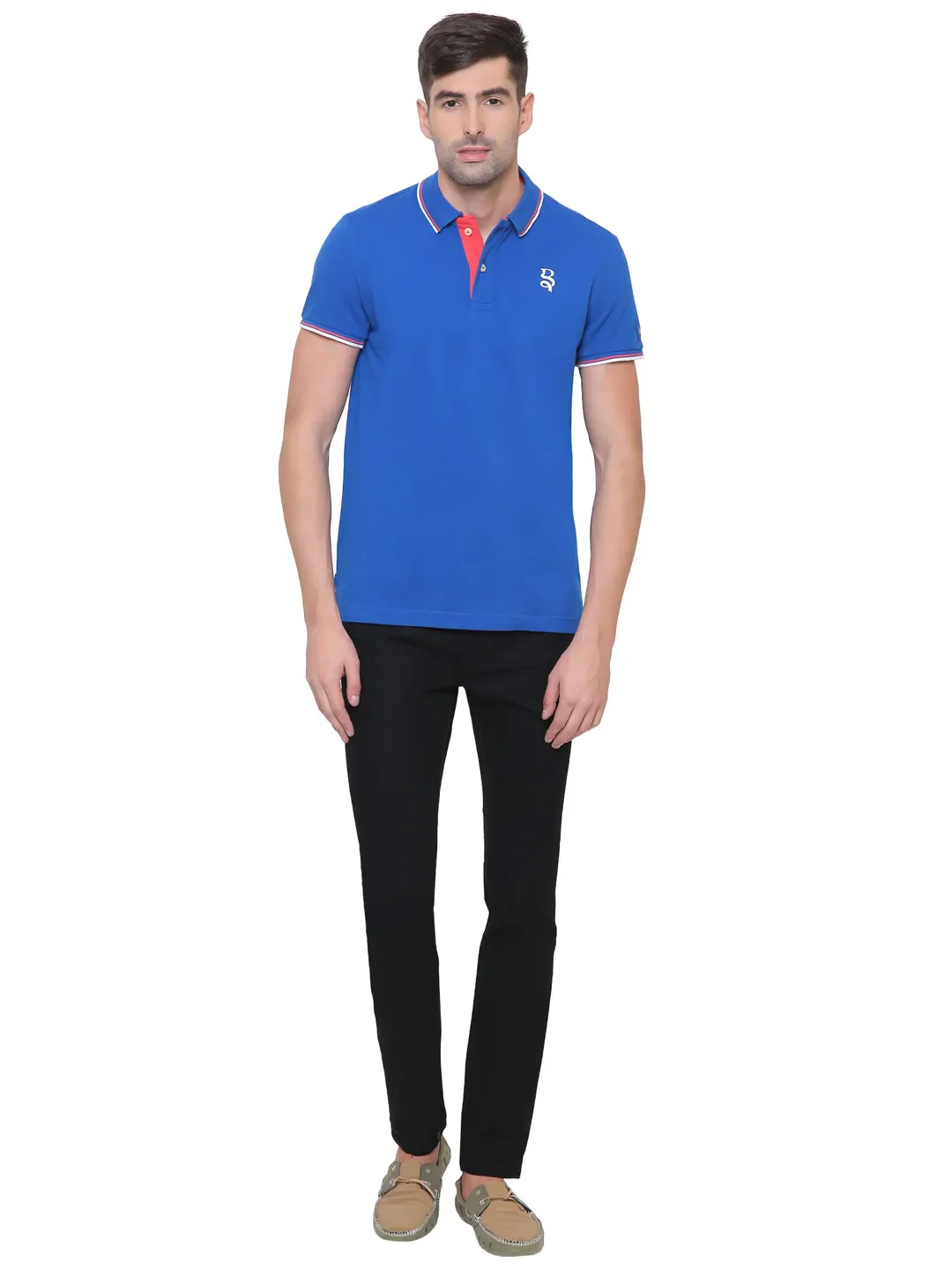 Blue Regular Fit Men's Polo T-Shirt by Being Human Clothing - Image 5