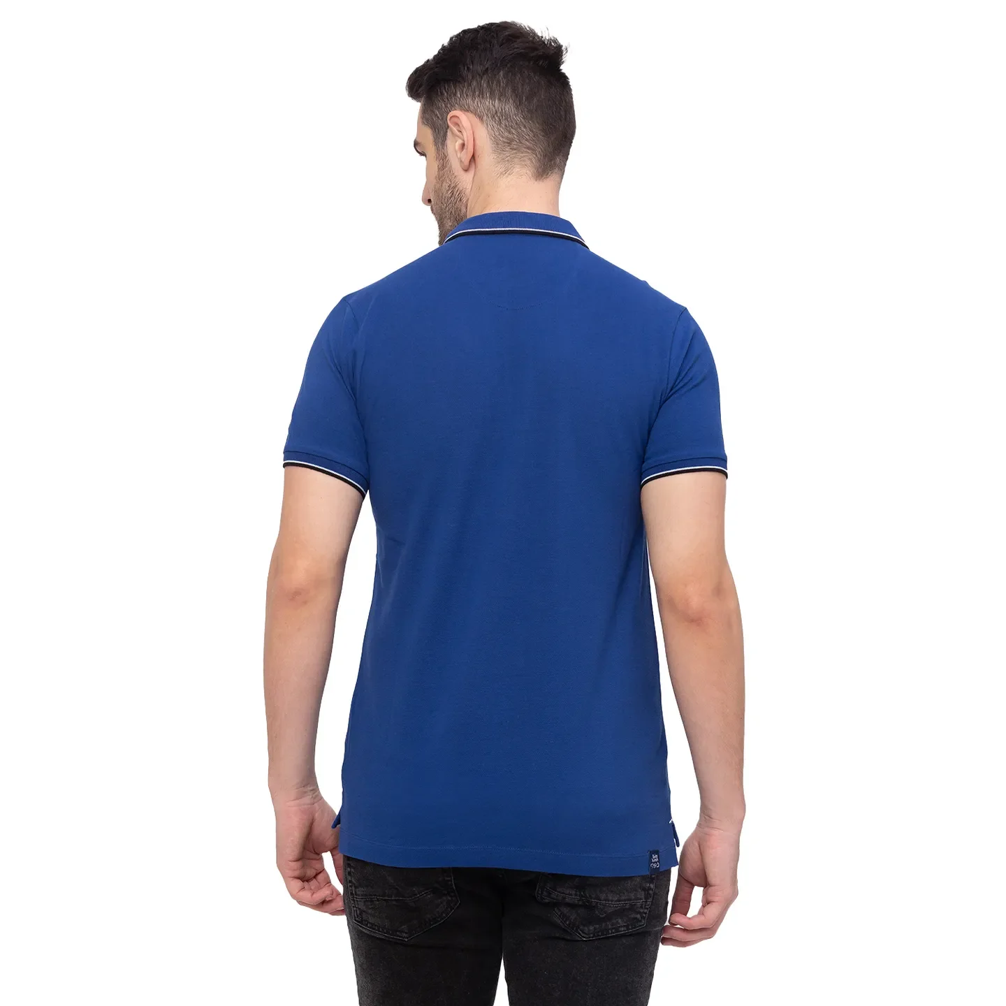 Royal Blue Regular Fit Men's Polo T-Shirt by Being Human Clothing - Image 3